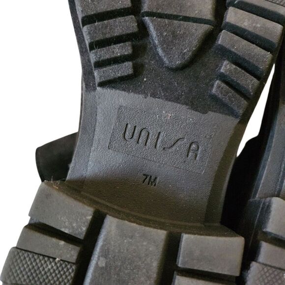 Unisa Boots Womens 7 M Black Wadi-M Ankle Booties Heels Casual Suede Zipper - Picture 7 of 8